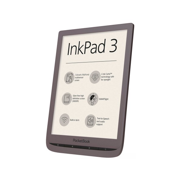 Pocketbook inkpad3 marrón oscuro e-book libro electrónico 7.8'' e ink carta smartlight wifi 8gb y microsd