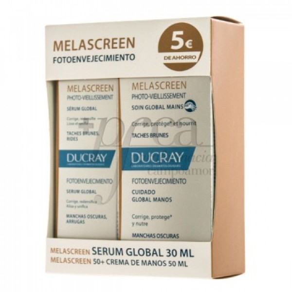DUCRAY MELASCREEN SERUM GLOBAL + CREMA DE MANOS SPF50 PROMO