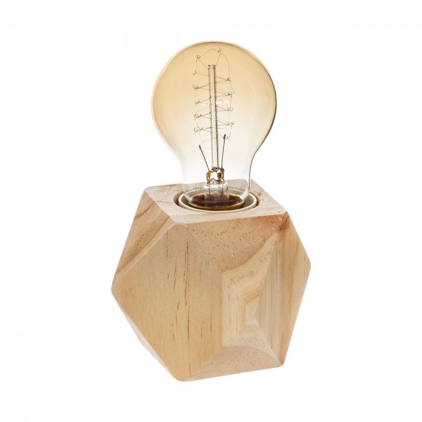 Lampara de mesa de madera 8 x 7,5 cm e27 (bombilla no incluida)