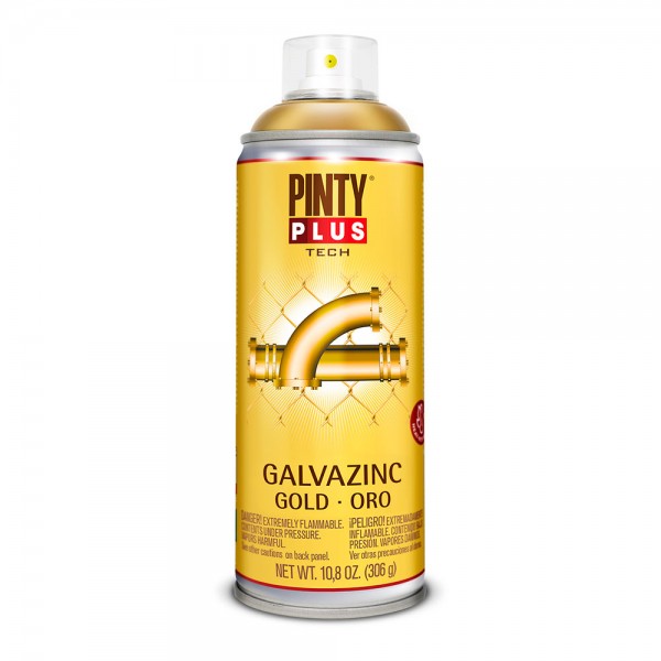 Pintura en spray pintyplus tech galvazinc 520cc oro brillo g151 (pack 2 unidades)