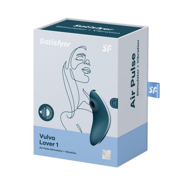 Satisfyer vulva lover 1 vibrador y estimulador de aire azul 1un